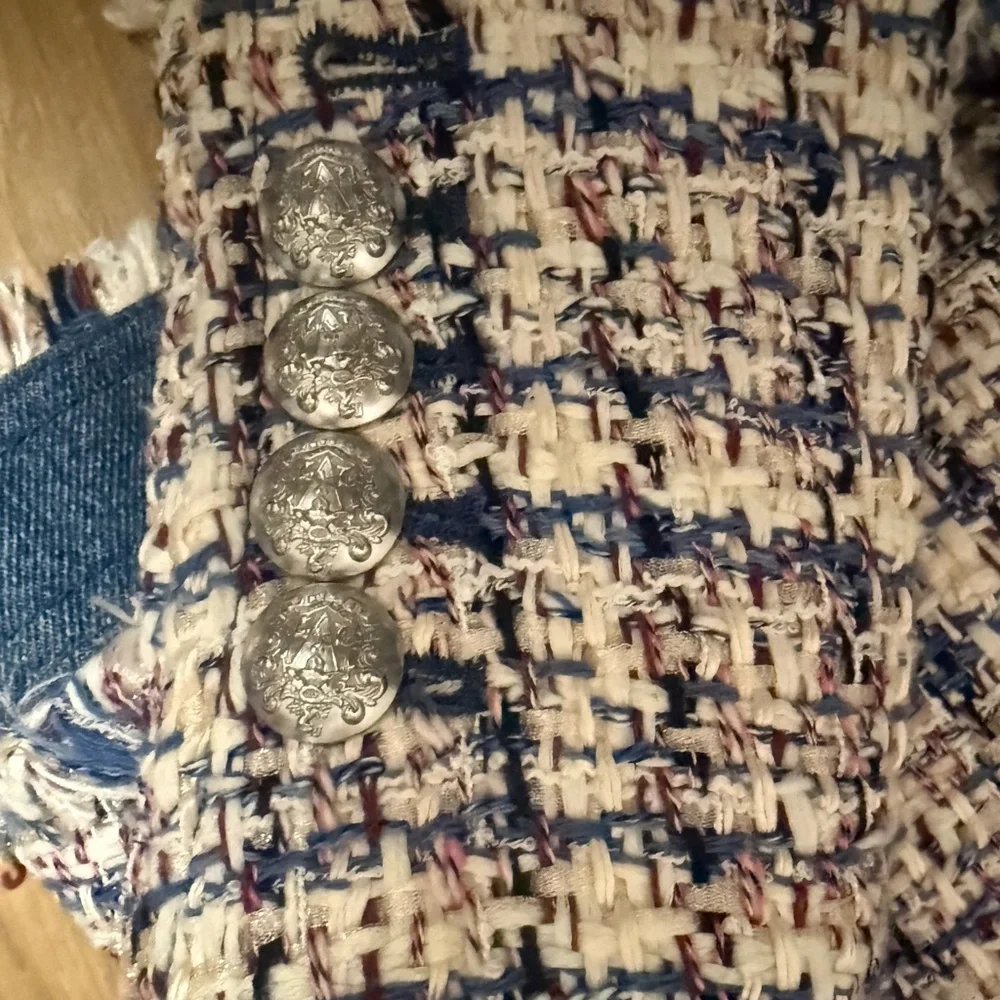 Veronica Beard Multicolor Tweed Blazer with Blue Trim - Picture 9 of 11